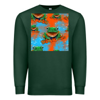 Sports Green funny frogs seamless pattern Premium Sweatshirt - HRA Design Shop