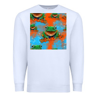 White funny frogs seamless pattern Premium Sweatshirt - HRA Design Shop