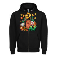 Black festive af christmas black man sneakers Zipper Hoodie - RanaPortraitStore