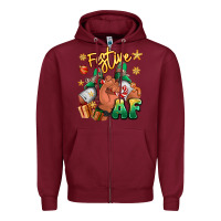 Burgundy festive af christmas black man sneakers Zipper Hoodie - RanaPortraitStore