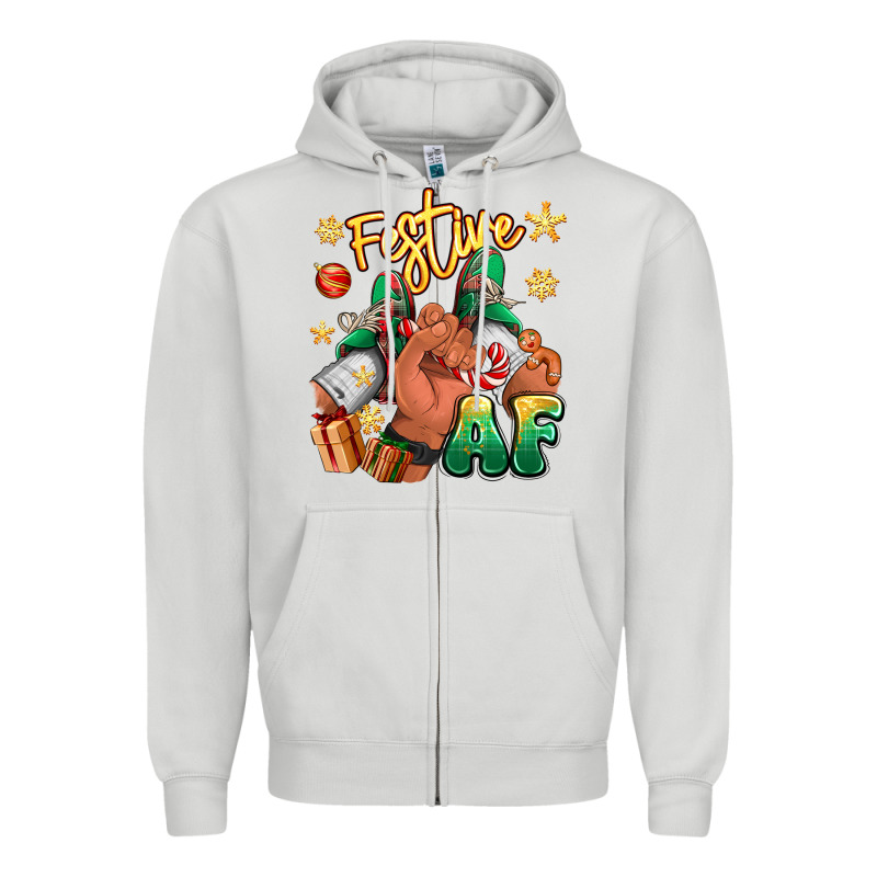 Festive Af Christmas Black Man Sneakers Zipper Hoodie by RanaPortraitStore | Teevron