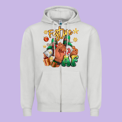 Zipper Hoodie festive af christmas black man sneakers
