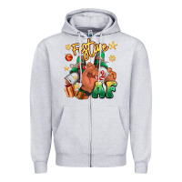 Heather Grey festive af christmas black man sneakers Zipper Hoodie - RanaPortraitStore