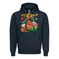 Navy festive af christmas black man sneakers Zipper Hoodie - RanaPortraitStore