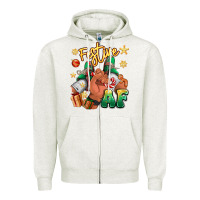 Oatmeal Heather festive af christmas black man sneakers Zipper Hoodie - RanaPortraitStore