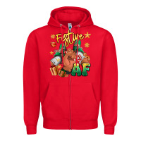 Red festive af christmas black man sneakers Zipper Hoodie - RanaPortraitStore