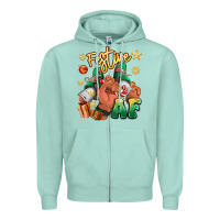 Seafoam festive af christmas black man sneakers Zipper Hoodie - RanaPortraitStore