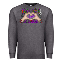 Charcoal Heather this girl loves halloween Premium Sweatshirt - CowhideDigitalArt