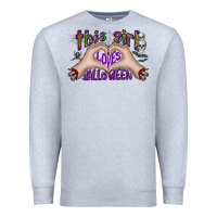 Heather Grey this girl loves halloween Premium Sweatshirt - CowhideDigitalArt