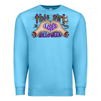 Ocean Blue this girl loves halloween Premium Sweatshirt - CowhideDigitalArt