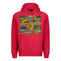 Cardinal sunflower serape wood and cowhide Premium Hoodie - Artiststas