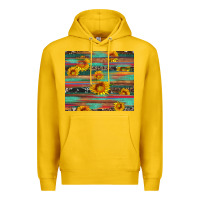 Lemon sunflower serape wood and cowhide Premium Hoodie - Artiststas