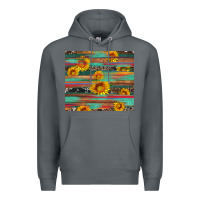 Rock sunflower serape wood and cowhide Premium Hoodie - Artiststas