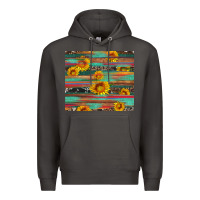 Smoke sunflower serape wood and cowhide Premium Hoodie - Artiststas