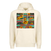 Tofu sunflower serape wood and cowhide Premium Hoodie - Artiststas