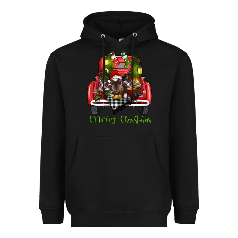 Merry Christmas Truck Heavyweight Hoodie by RanaPortraitStore | Teevron