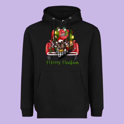 Merry Christmas Truck Heavyweight Hoodie Designed By Ranaportraitstore