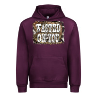 Mauve Wine Western Wasted On You Background Urban Hoodie - LillyAllenDesigns