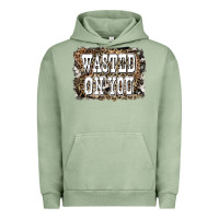 Pigment Oil Green Western Wasted On You Background Urban Hoodie - LillyAllenDesigns