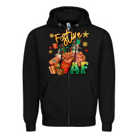 Black festive af christmas black kid sneakers Zipper Hoodie - RanaPortraitStore