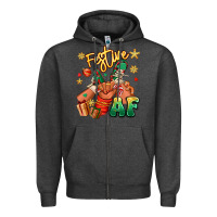 Charcoal Heather festive af christmas black kid sneakers Zipper Hoodie - RanaPortraitStore