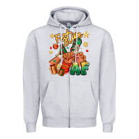 Heather Grey festive af christmas black kid sneakers Zipper Hoodie - RanaPortraitStore