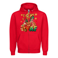 Red festive af christmas black kid sneakers Zipper Hoodie - RanaPortraitStore