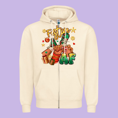 Zipper Hoodie festive af christmas black kid sneakers