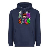 Navy halloween momster messy bun Heavyweight Hoodie - Zillion Design Studio