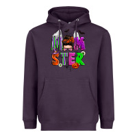 Plum halloween momster messy bun Heavyweight Hoodie - Zillion Design Studio
