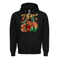 Black festive af christmas black girl children sneakers Zipper Hoodie - RanaPortraitStore