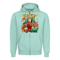 Seafoam festive af christmas black girl children sneakers Zipper Hoodie - RanaPortraitStore