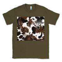 Army Green cowhide and leopard pattern Classic Tee - RanaPortraitStore