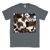 Charcoal Heather cowhide and leopard pattern Classic Tee - RanaPortraitStore