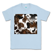 Dusty Blue cowhide and leopard pattern Classic Tee - RanaPortraitStore