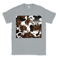 Heather Grey cowhide and leopard pattern Classic Tee - RanaPortraitStore