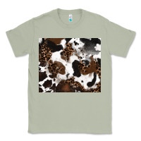 Matcha cowhide and leopard pattern Classic Tee - RanaPortraitStore