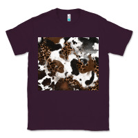 Plum cowhide and leopard pattern Classic Tee - RanaPortraitStore