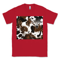 Red cowhide and leopard pattern Classic Tee - RanaPortraitStore