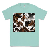 Seafoam cowhide and leopard pattern Classic Tee - RanaPortraitStore