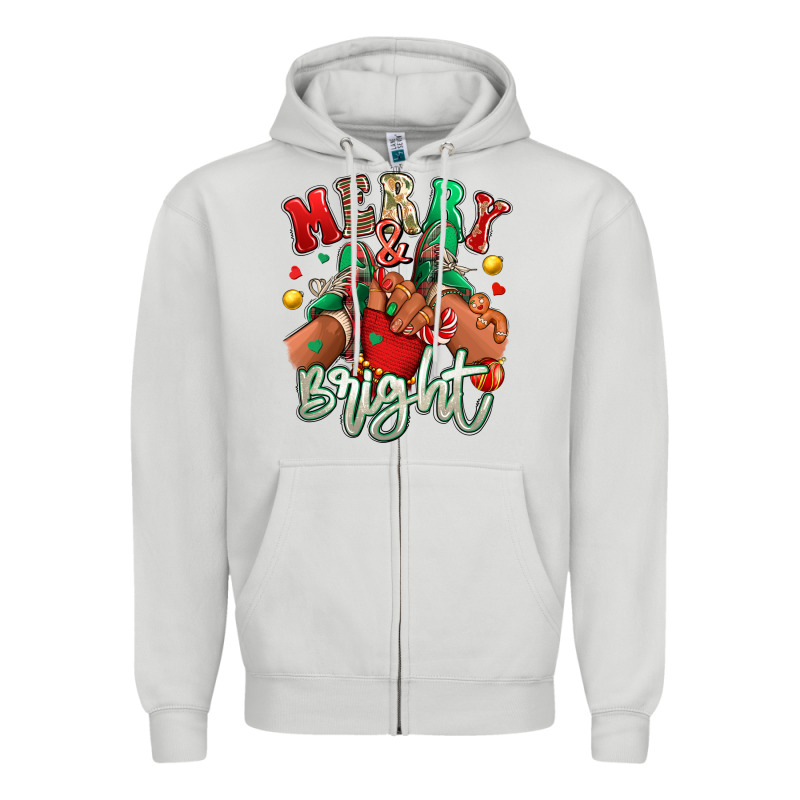 Merry And Bright Black Kid Sneakers Zipper Hoodie by RanaPortraitStore | Teevron