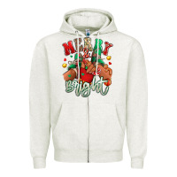 Oatmeal Heather merry and bright black kid sneakers Zipper Hoodie - RanaPortraitStore