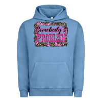 Pigment Pebble Blue Western Somebody's Problem Urban Hoodie - LillyAllenDesigns