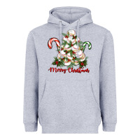 Heather Grey merry christmas baseball Heavyweight Hoodie - RanaPortraitStore