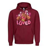 Burgundy loved valentine's day afro girl sneakers Zipper Hoodie - RanaPortraitStore