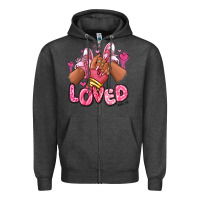 Charcoal Heather loved valentine's day afro girl sneakers Zipper Hoodie - RanaPortraitStore