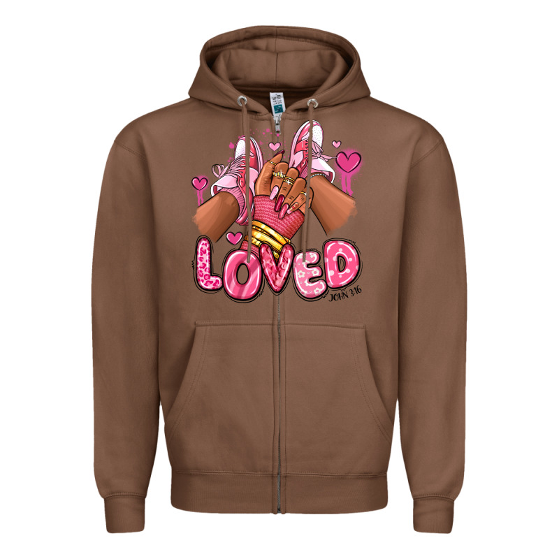 Loved Valentine's Day Afro Girl Sneakers Zipper Hoodie by RanaPortraitStore | Teevron