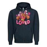 Navy loved valentine's day afro girl sneakers Zipper Hoodie - RanaPortraitStore