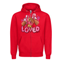 Red loved valentine's day afro girl sneakers Zipper Hoodie - RanaPortraitStore