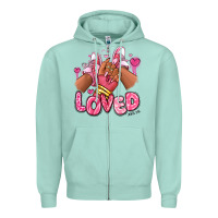 Seafoam loved valentine's day afro girl sneakers Zipper Hoodie - RanaPortraitStore